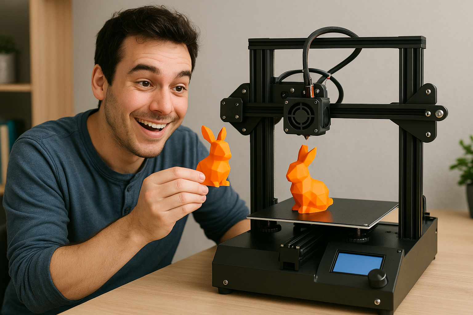 Beginner using a desktop 3D printer, happy first print Beginner using a desktop 3D printer, happy first print